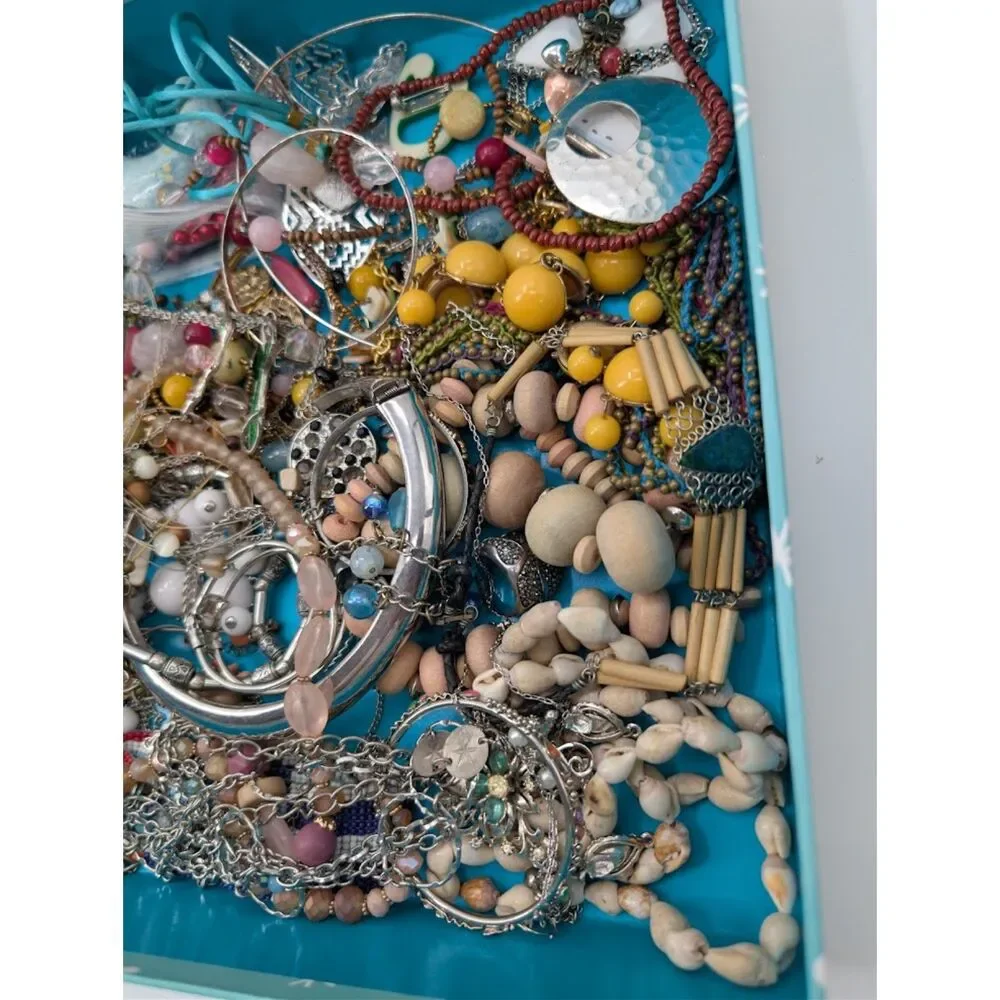 Jewelry Junk Drawer 2.10 lbs Vintage to Modern Craft Upcycle Rework